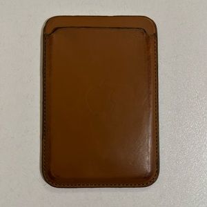 Apple leather MagSafe wallet tan brown
